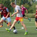 Fragment meczu finałowego "Wakacji z futbolem 2014" Drużyna Mistrzów - Złoty But / Kamil Król / Radio Kielce