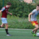 Fragment meczu finałowego "Wakacji z futbolem 2014" Drużyna Mistrzów - Złoty But / Kamil Król / Radio Kielce