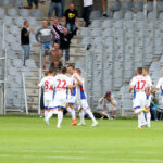 5. kolejka T-Mobile Ekstraklasy Korona Kielce - Górnik Zabrze. Radość piłkarzy Górnika po zdobyciu pierwszej bramki / Kamil Król / Radio Kielce
