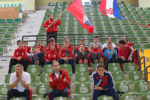 Świętokrzyskie Junior Cup 2014 - mecz o I miejsce w kategorii 18 lat Unia Lublin - Metkovec I - kibice z Chorwacji / Kamil Król / Radio Kielce