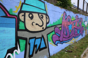 Graffiti przy ulicy Zagnańskiej w Kielcach / Kamil Król / Radio Kielce