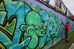 Graffiti przy ulicy Zagnańskiej w Kielcach / Kamil Król / Radio Kielce