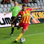 7. kolejka T-Mobile Ekstraklasy: Korona Kielce - Jagiellonia Białystok. Przy piłce Paweł Golański / Krzysztof Żołądek / Radio Kielce