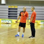 Pierwszy trening Vive Targi Kielce przed nowym sezonem - trenerzy Talant Dujszebajew i Tomasz Strząba / Stanisław Blinstrub / Radio Kielce