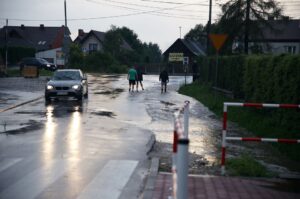 Zatopione po deszczu okolice ulic Warszawskiej i Szybowcowej w Kielcach / Stanisław Blinstrub / Radio Kielce