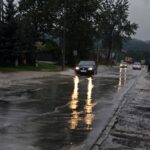 Zatopione po deszczu okolice ulic Warszawskiej i Szybowcowej w Kielcach / Stanisław Blinstrub / Radio Kielce