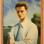 Wystawa prac Stefana Żechowskiego, zrealizowana przez Wydział Sztuki Współczesnej Muzeum Narodowego w Kielcach. Portret Janka Krasickiego. / rep. Wojciecjh Habdas / Radio Kielce