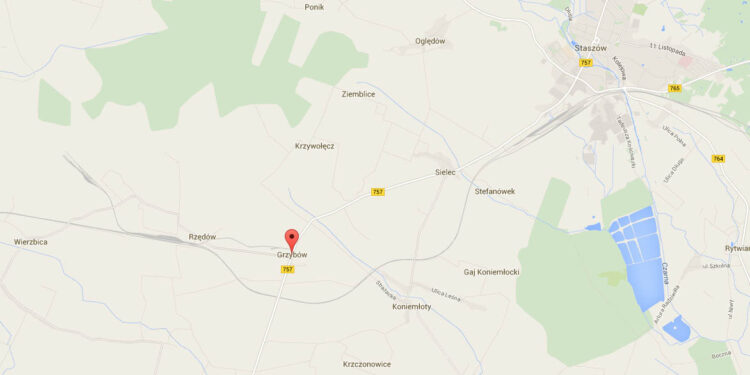 Grzybów, pow. Staszowski / Google Map