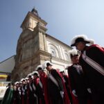 Uroczystości odsłonięcia odbudowanej wieży na Świętym Krzyżu / Włodzimierz Batóg / Radio Kielce