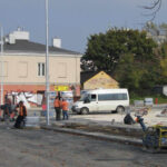 13.10.2014 Kielce. Remont placu przed WDK / Robert Felczak / Radio Kielce