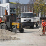 13.10.2014 Kielce. Remont placu przed WDK / Robert Felczak / Radio Kielce