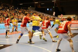 16.11.2014 Aalborg Handball - Vive Tauron Kielce 25:27 / Jarosław Dragan / Radio Kielce