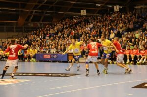 16.11.2014 Aalborg Handball - Vive Tauron Kielce 25:27 / Jarosław Dragan / Radio Kielce