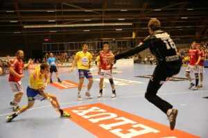 16.11.2014 Aalborg Handball - Vive Tauron Kielce 25:27 / Jarosław Dragan / Radio Kielce