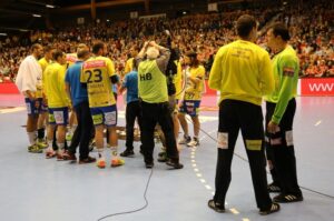 16.11.2014 Aalborg Handball - Vive Tauron Kielce 25:27 / Jarosław Dragan / Radio Kielce