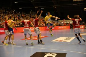 16.11.2014 Aalborg Handball - Vive Tauron Kielce 25:27 / Jarosław Dragan / Radio Kielce