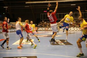 16.11.2014 Aalborg Handball - Vive Tauron Kielce 25:27 / Jarosław Dragan / Radio Kielce