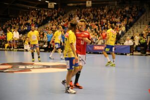 16.11.2014 Aalborg Handball - Vive Tauron Kielce 25:27 / Jarosław Dragan / Radio Kielce