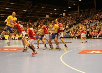 16.11.2014 Aalborg Handball - Vive Tauron Kielce 25:27 / Jarosław Dragan / Radio Kielce