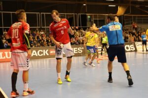 16.11.2014 Aalborg Handball - Vive Tauron Kielce 25:27 / Jarosław Dragan / Radio Kielce