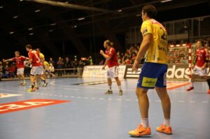 16.11.2014 Aalborg Handball - Vive Tauron Kielce 25:27 / Jarosław Dragan / Radio Kielce