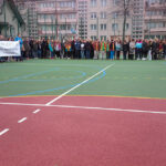 8.12.2014 Kielce. Przy gimnazjum nr 3 w Kielcach oficjalnie otwarto nowe boiska do gry w piłkę ręczną, koszykówkę, siatkówkę oraz tenisa ziemnego. / Robert Szumielewicz / Radio Kielce