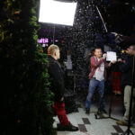 21.11.2014 Kielce. Dziennikarze Radia Kielce, wraz z Olkiem Klepaczem nagrywali teledysk do tegorocznej Pastorałki. / Wojciech Habdas / Radio Kielce