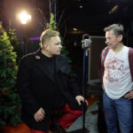 21.11.2014 Kielce. Dziennikarze Radia Kielce, wraz z Olkiem Klepaczem nagrywali teledysk do tegorocznej Pastorałki. / Wojciech Habdas / Radio Kielce