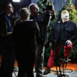 21.11.2014 Kielce. Dziennikarze Radia Kielce, wraz z Olkiem Klepaczem nagrywali teledysk do tegorocznej Pastorałki. / Wojciech Habdas / Radio Kielce