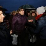 Protest przed kościołem w Gowarczowie (12 stycznia 2014) / Wojciech Habdas / Radio Kielce