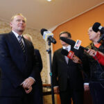 Sekretarz Stanu w Ministerstwie Obrony Narodowej podczas konferencji prasowej. / Wojciech Habdas / Radio Kielce