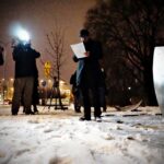 27.01.2015 Przy pomniku Menora wspomniano wyzwolenie obozu Auschwitz / Stanisław Blinstrub / Radio Kielce