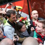 Powitanie polskich piłkarzy ręcznych na lotnisku Chopina w Warszawie (2 lutego 2015) / Wojciech Habdas / Radio Kielce