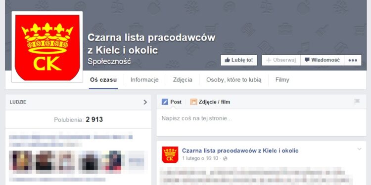 03.02.2015 Facebook czarna lista pracodawców / Facebook