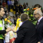 15. kolejka PGNiG Superligi piłkarzy ręcznych Vive Tauron Kielce - Azoty Puławy.  Podziękowanie sześciu zawodnikom Vive Tauronu za zdobycie brązowego medalu MŚ / Kamil Król / Radio Kielce