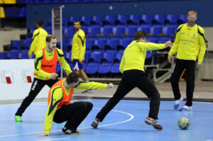 17.2.2015 Kijów. Trening przed meczem KS Vive Tauron Kielce - HC Motor Zaporozhye / Wojciech Habdas / Radio Kielce