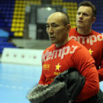 17.2.2015 Kijów. Trening przed meczem KS Vive Tauron Kielce - HC Motor Zaporozhye / Wojciech Habdas / Radio Kielce