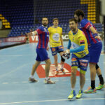 18.2.2015 Kijów. W meczu ostatniej, 10. kolejki Ligi Mistrzów piłkarze ręczni Vive Tauronu Kielce pokonali w Pałacu Sportu w Kijowie Motor Zaporoże 28:27 (10:19). / Wojciech Habdas / Radio Kielce