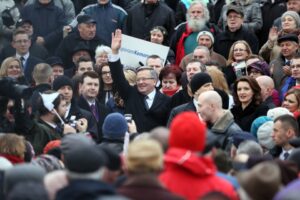 Bronisław Komorowski z wizytą w Ostrowcu (2 marca 2015 r.) / Stanisław Blinstrub / Radio Kielce