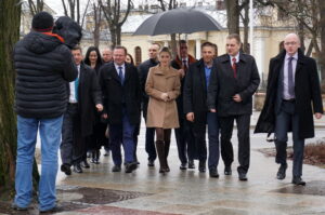 Magdalena Ogórek, kandydatka SLD na prezydenta, z wizytą w Kielcach (14.03.2015) / Krzysztof Żołądek / Radio Kielce