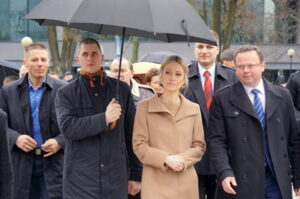 Magdalena Ogórek, kandydatka SLD na prezydenta, z wizytą w Kielcach (14.03.2015) / Krzysztof Żołądek / Radio Kielce