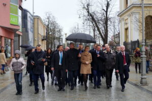 Magdalena Ogórek, kandydatka SLD na prezydenta, z wizytą w Kielcach (14.03.2015) / Krzysztof Żołądek / Radio Kielce