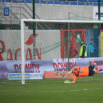 22.3.2015 Gliwice. Fragment meczu Piast Gliwice - Korona Kielce. Korona wyrównuje 1:1. / Wojciech Habdas / Radio Kielce