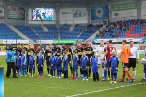 22.3.2015 Gliwice. Fragment meczu Piast Gliwice - Korona Kielce. / Wojciech Habdas / Radio Kielce