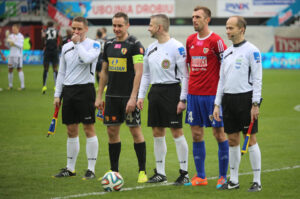22.3.2015 Gliwice. Fragment meczu Piast Gliwice - Korona Kielce. / Wojciech Habdas / Radio Kielce