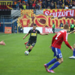 22.3.2015 Gliwice. Fragment meczu Piast Gliwice - Korona Kielce. Nabil Aankour / Wojciech Habdas / Radio Kielce