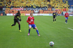 22.3.2015 Gliwice. Fragment meczu Piast Gliwice - Korona Kielce. / Wojciech Habdas / Radio Kielce