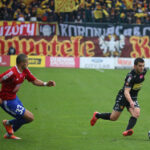 22.3.2015 Gliwice. Fragment meczu Piast Gliwice - Korona Kielce. Nabil Aankour / Wojciech Habdas / Radio Kielce