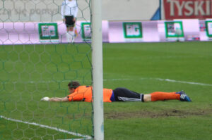 22.3.2015 Gliwice. Fragment meczu Piast Gliwice - Korona Kielce. / Wojciech Habdas / Radio Kielce
