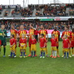 28. kolejka T-Mobile Ekstraklasy: Korona Kielce - Ruch Chorzów. Piłkarze Korony tuż przed meczem / Kamil Król / Radio Kielce